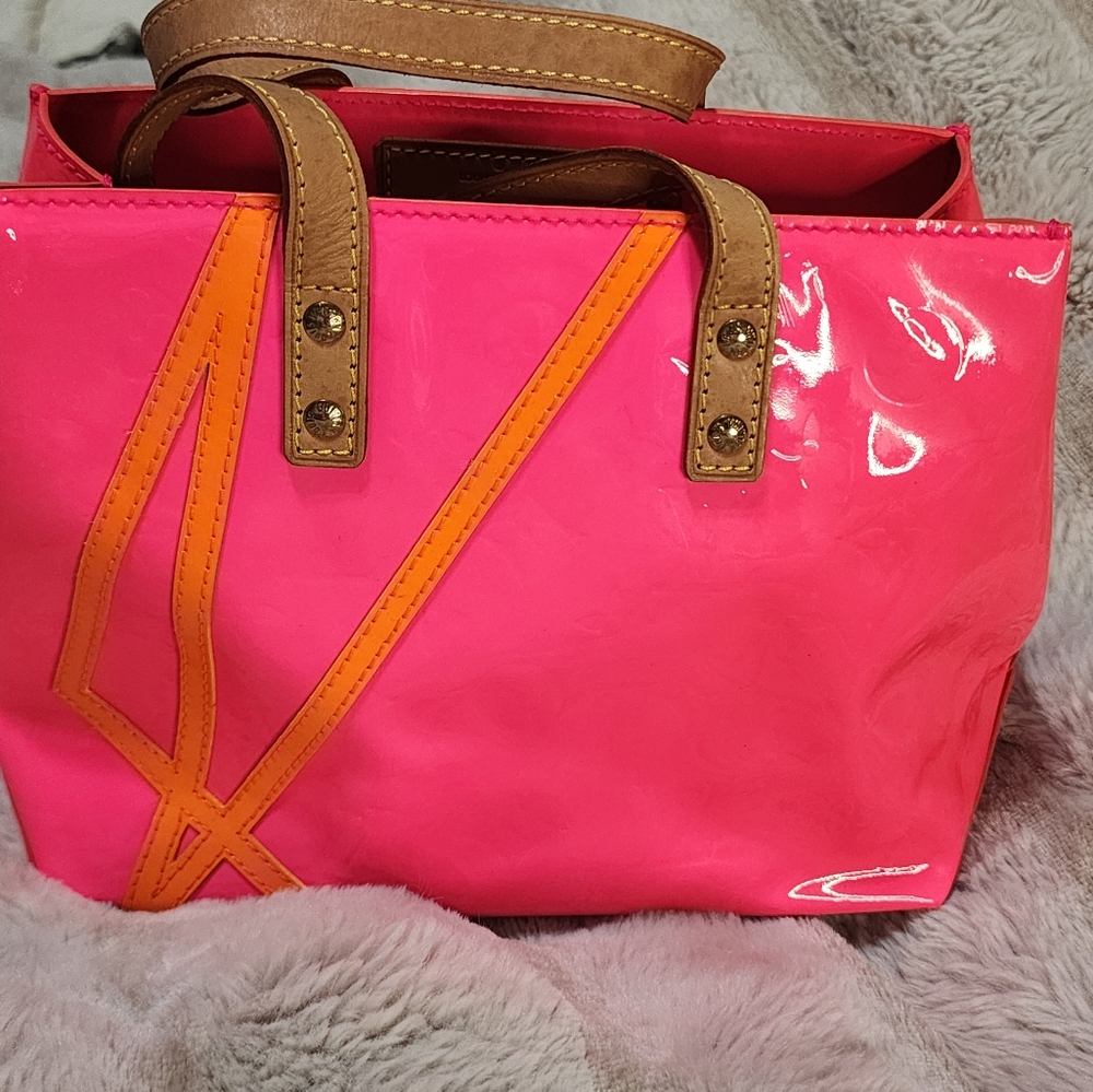 Louis Vuitton Pink and Orange Tote Bag with Vibrant Design